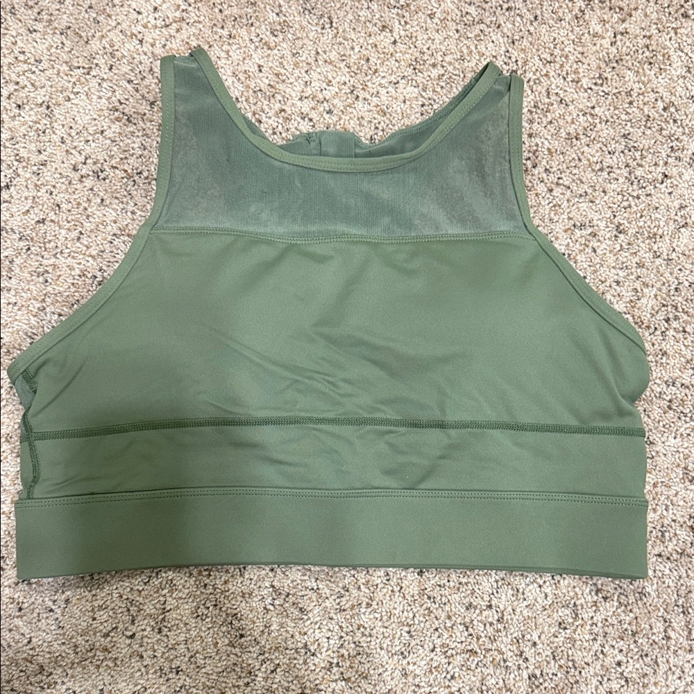 Olive Green High-Impact Sports Bra